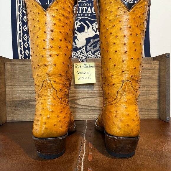 J&J Specialty Boot Co. FULL FQ Ostrich Cowboy Boots in men\'s size 11D